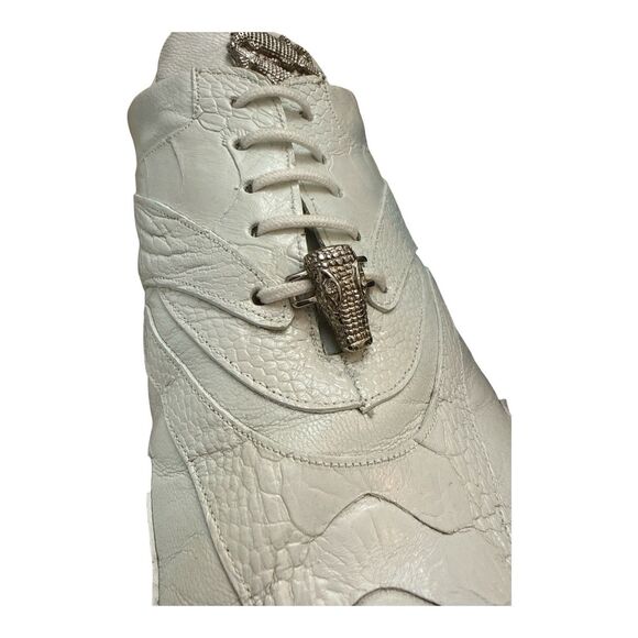 Belvedere Shoe Bene Ostrich and Soft Calf Sneakers White 2010 Men’s Size 12 main image 4